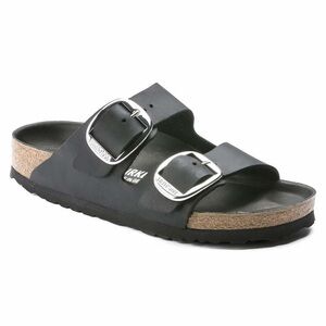 Birkenstock Women Arizona Big Buckle Oil Leather Sandals Blk Size 40 New No Box